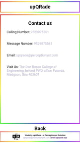 Contact interface on ThankQR by upQrade – allow restaurant and business customers to connect easily